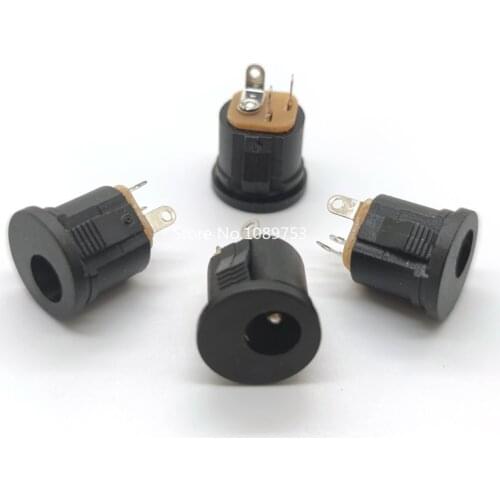 100Pcs DC022 DC-022K 5.5*2.1 / 5.5 x 2.1mm DC Power Socket/ DC Connector Panel Mounting DC-022 With Card slots