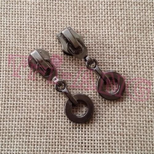 20pcs/lot, Trendy Gun Black Electroplated 5# Zipper Sliders w/ Circle Puller