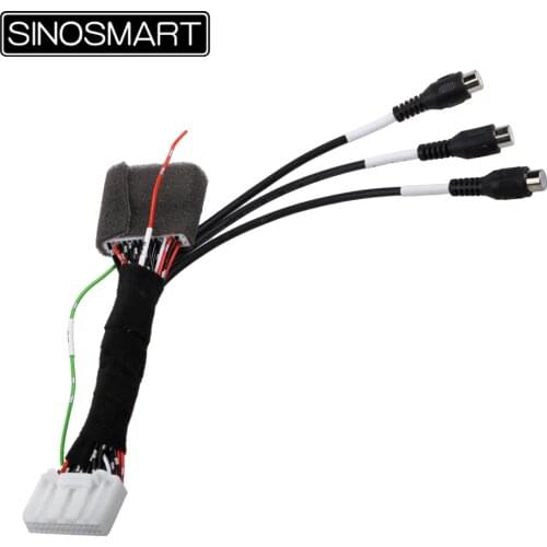 SINOSMART C28D 28 PIN Connection Cable for Toyota OEM Monitor Aux Audio & Video In without Damaging the Car Wiring