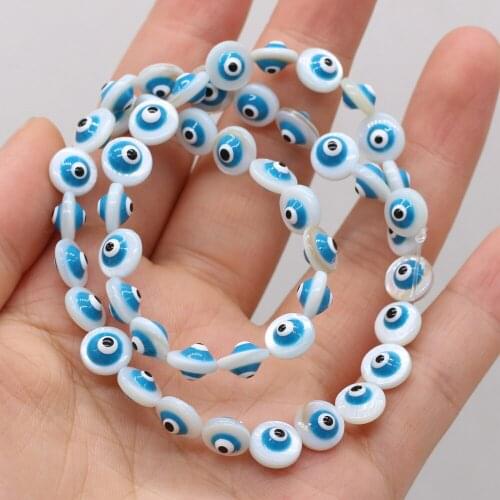 Selected natural freshwater shells and eyes two-color beading used to make exquisite womens jewelry bracelets 48pcs/piece