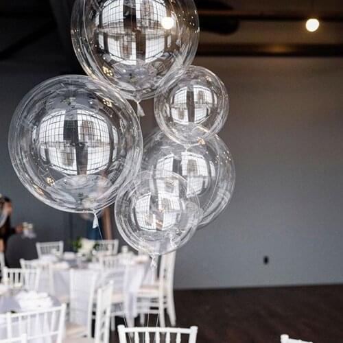 5pcs 10/18/24/36inch Luminous Transparent Bobo Bubble Ballons Christmas Wedding Marriage Birthday Party Decor Helium Balloons
