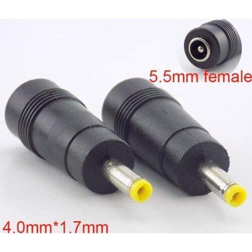 5pcs 5.5mm X 2.1mm DC Female To 4.0mm X 1.7mm Male DC Power Plug Adapter Connector pc Computer Cables Jack Notebook Laptop