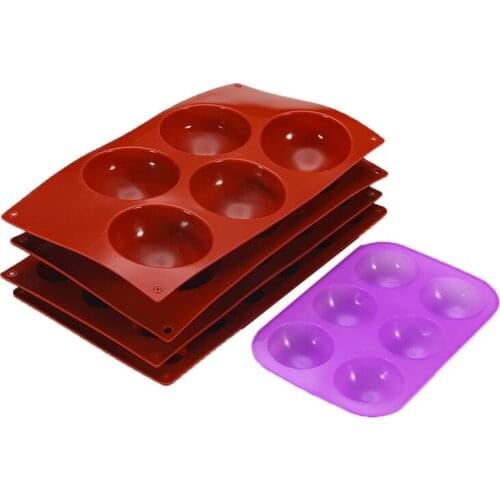5pcs/Set Silicone Chocolate Cupcake Mold Semicircle Pudding Mold Cavity Hemisphere Mould DIY Jelly Cake Baking Decorative Tools