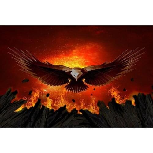 5d diy diamond Painting Fire Eagle Full Drill Diamond embroidery Cross Stitch Mosaic Craft Kits Home Decor Halloween Gift