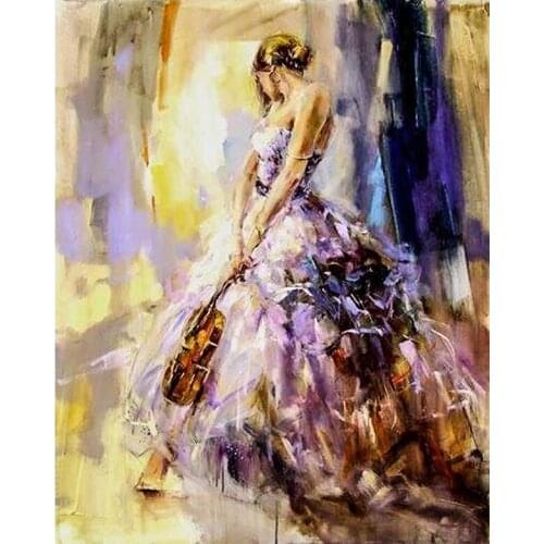 Diamond Embroidery 5D DIY Diamond Painting Art Woman Violin Diamond Painting Cross Stitch Diamond Mosaic Rhinestone home decor