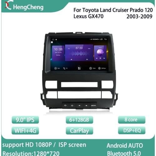 For Toyota 2003-2009 Land Cruiser Prado 120 Lexus GX470 Car Smart Multimedia Video Player Radio GPS 4G Navigation CarPlay