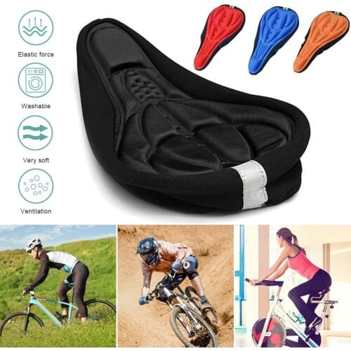 Mountain Bike Cycling Thickened Extra Comfort Silicone 3D Gel Pad Cushion Cover Bicycle Saddle Seat 4 Colors