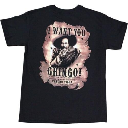 PANCHO VILLA I Want You Graphic Mens T-Shirt Black