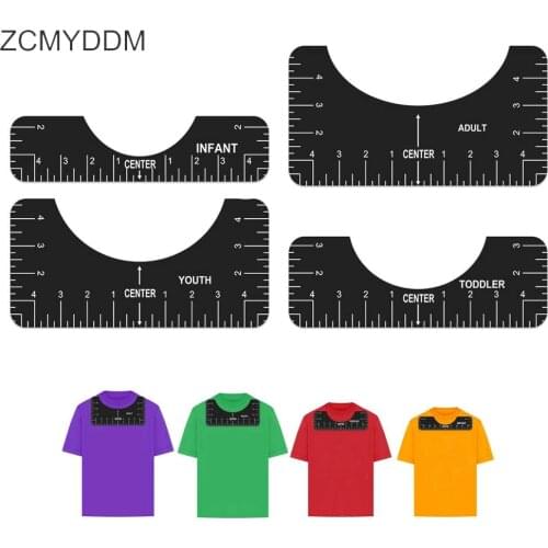 ZCMYDDM 4Pcs/Set T-Shirt Measurement Ruler Guide Tailors T-Shirt Measurement Tool for Making Sewing Center Design Sewing Tools