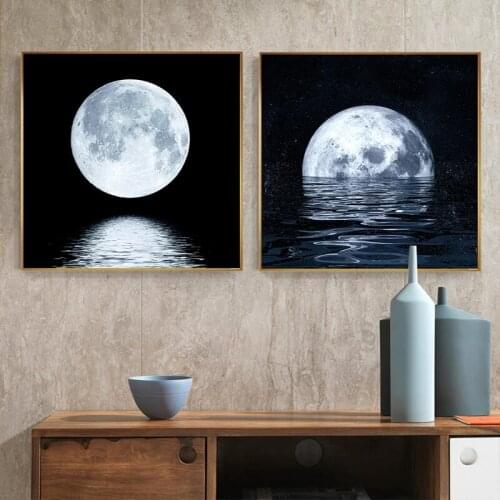 Space Astronaut Planet Canvas Painting Lunar Eclipse Poster and Print Modern Wall Art Living Room Studio Aisle Decor Wall Art