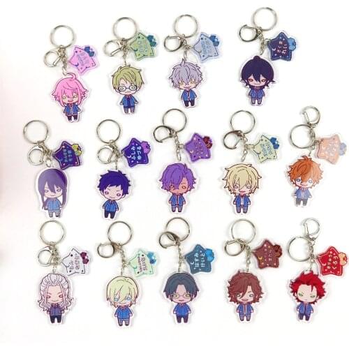 Ensemble Stars Pendants Trickstar Fine acrylic anime Cool key chain Keyrings