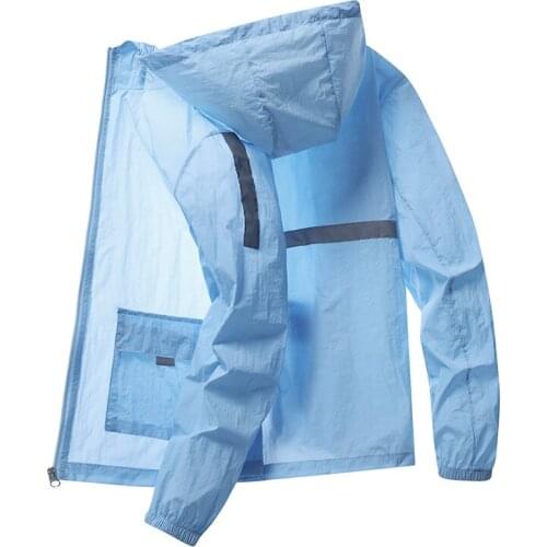 Summer Mens Jackets and Coats Sunscreen Hooded Young Students Slim Long Sleeve Thin Off White Sport Streetwear Harajuku Top 4XL