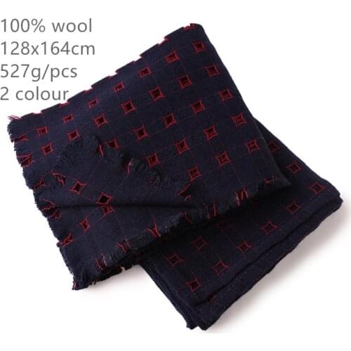 Naizaiga 100% wool deep blue hollow out thicken big size shawl women wrap warm scarf , SN236