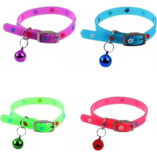New Super Soft Silicone Dog Collar with Bells Adjustable Elastic Cat Dog Collars For Small Medium Kitten Puppy Pet Products