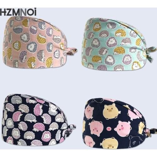 New Product Colorful Printed Nurse Cap Surgical Cap Pet Hospital Surgeon Cap Dentist Cap Beauty Salon Chef Dustproof Scrub Cap