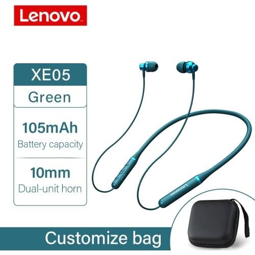 Original Lenovo XE05 Earphone Bluetooth 5.0 Wireless Headset IPX5 Waterproof Sport Earbud with Mic Magnetic Neckband Earphones
