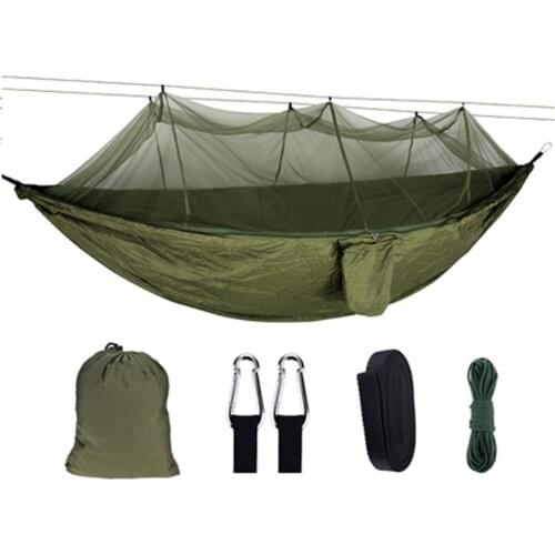 Outdoor Camping Tent Hammock Swing Bed With Mosquito Net High Strength Parachute Hanging Hunting Sleeping Swing Bed XA152A