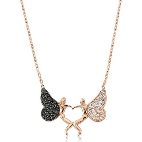 Real Silver 925 Jewelry Sterling Silver Heart Angel Lady Necklace