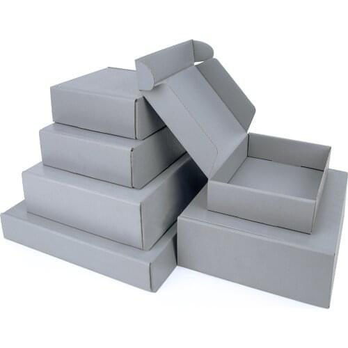 5pcs/10pcs/gray gift box corrugated box Festival Party storage display box exquisite carton support custom size printing logo