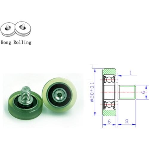 20X6-M6X8 sliding window roller diameter 20mm,thickness 6mm, package bearings with M6x8 screws (20x6-M6x8) 10pcs/lot