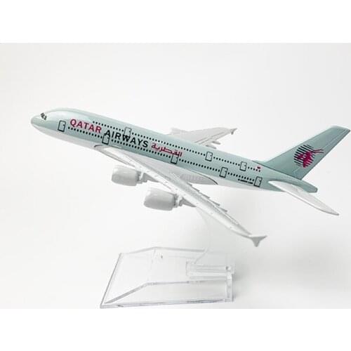 16cm 1:400 Scale Airplanes Qatar Airways Airbus A380 Model Airplane Kits Gift Plane metal Diecast Models Toys Collectible