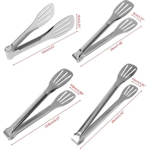 Stainless Steel Food Tongs Kitchen Utensils Buffet Cooking Tool Anti Heat Bread Clip Pastry Clamp Barbecue Kitchen Steel