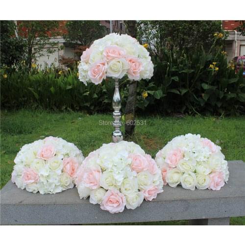 SPR pink white hot SALE 10pcs/lotwedding table flower ball centerpiece decoration wedding road lead artificial