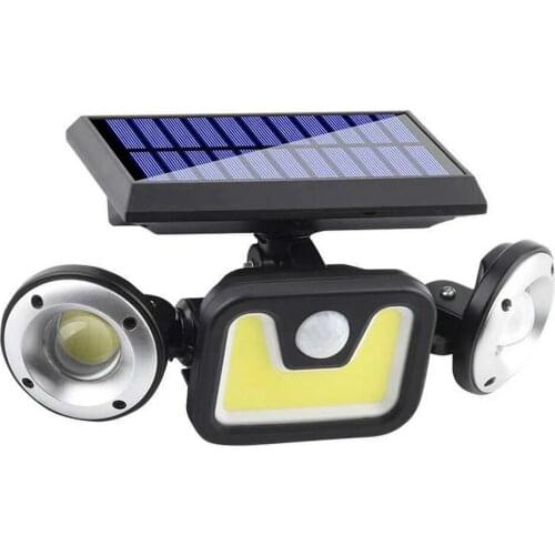 LED Solar Light Rotatable Super Bright Double Head Outdoor Solar Lamp Powered IP65 Waterproof Street Bulb for Garden Decoration