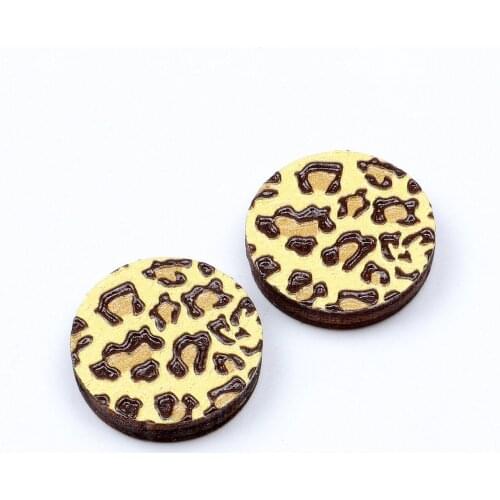 Unique 3D Geometry Embossed 16mm Round Coloured Drawing pattern Laser Cut wood Cabochon DIY for Rings, Earring,Brooch,Necklace