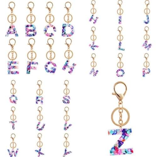 Jewelry Key Chains Alphabet Key Chain Ring 26 English Initial Letters name Keychains Car Wallet Handbags Accessories 100pcs