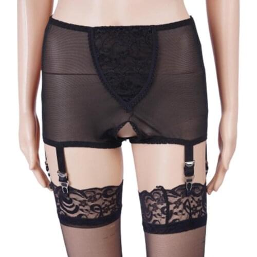 Women Sexy Lingerie high waist Lace stocking Belt sexy suspender lingerie bustier vintage Goth White Garter plus Size