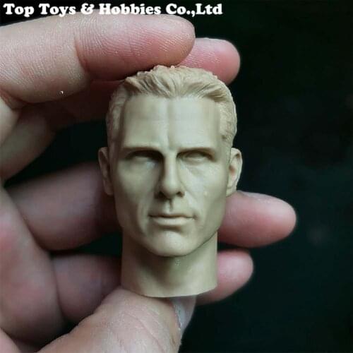 1/6 Scale Male Head Sculpt Tom Cruise DIY Unpainted Head Carving White Mold For 12'' Action Figure Toys