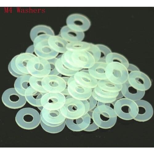 100pcs Nylon Flat Washers OD=10.1mm for M4 Knob Screw Rod Rail Rig Clamp system
