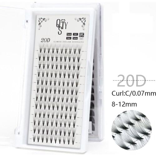 QSTY 120 Bundles Mink Eyelash Extension Natural 3D Russian Volume Faux Eyelashes Individual 20D Cluster Lashes Makeup Cilia