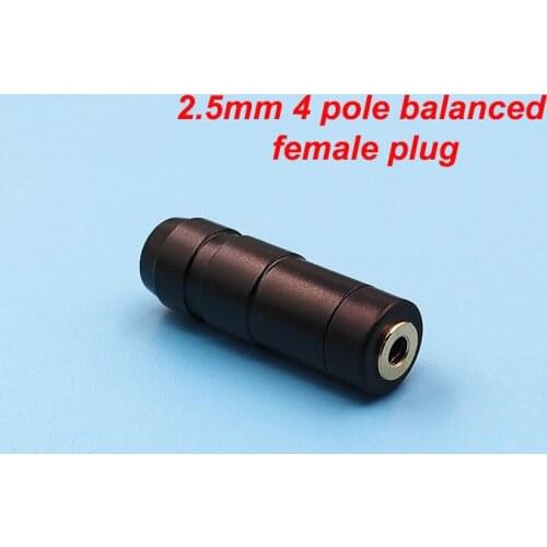 2.5mm 4 Pole Balanced Female Plug Upgrade Extension Audio Cable Female Connector
