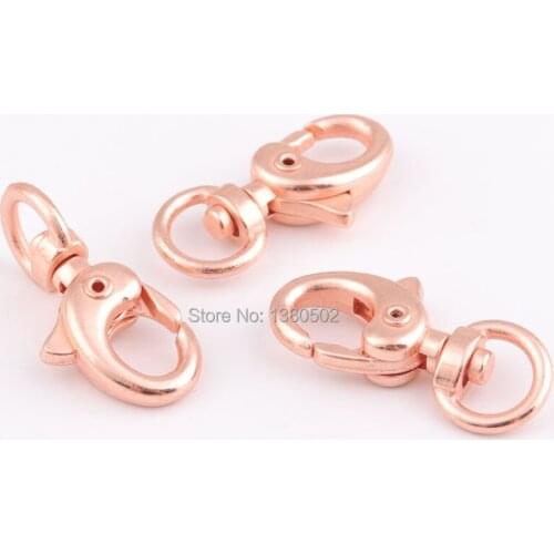 20pcs/lot Swivel Snap Hook Lobster Clasp Hook 30mm rose gold color Top Quality Buckle For Webbing And Lanyard