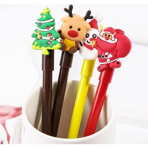 24Pc Christmas Funny Cute Gel Pens Kawaii School Stuff Thing Roller Ball Cool Rollerball Blue Ballpoint Stationery Item Kit 2021