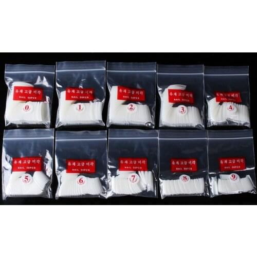 500 Tips Natural French Acrylic Nail Art Tips Stiletto False Nail Tips free shipping