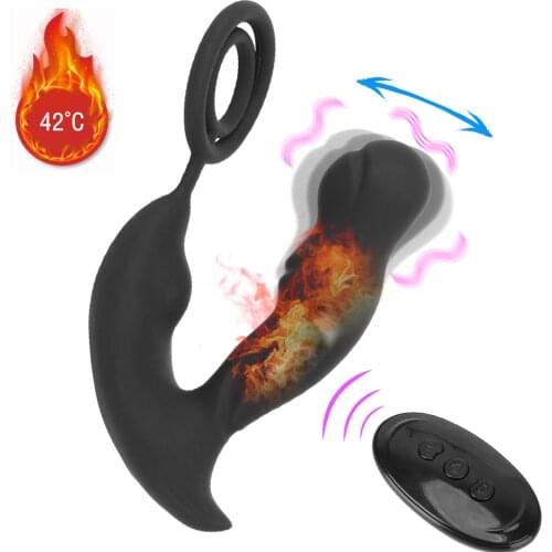 Anal Vibrator Dildo Butt Plug Prostate Massager Delayed Ejaculation 10 Speed with Penis Ring Sex Toys For Men Rechargeable