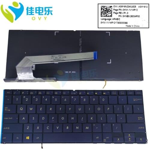 English replacement keyboards backlight for Asus ZenBook Flip UX370UAR UX370 UX370UA Q325 computers keyboard blue 0KNB0 2603AR00