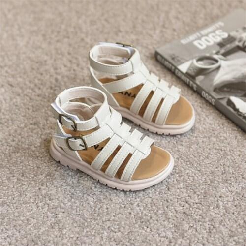 AOGT 2021 New Baby Sandals For Girls Microfiber Leather Princess Toddler Sandals Fashion Rome Little Girl Summer Shoes