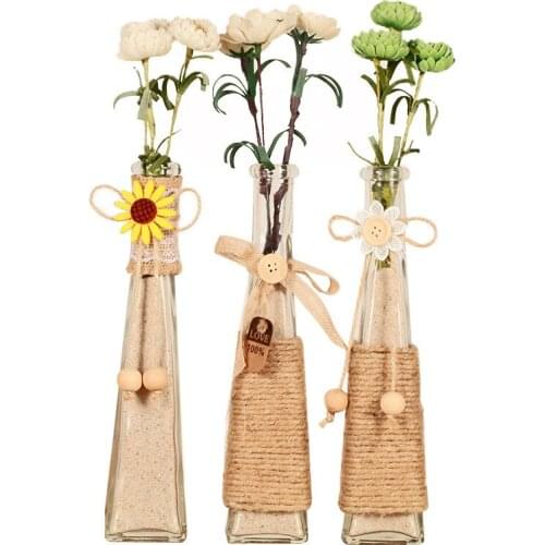 Household Desktop Decoration Micro-landscape Vase Office Decor Classic Transparent Crystal Glass Vasehydroponic Bottle