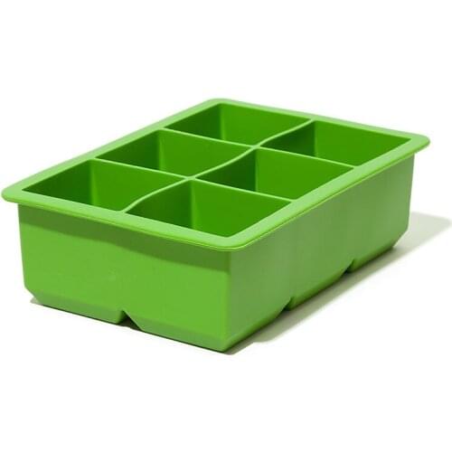 Large size 6 Square Silicone Ice Cube Maker Mold (Random colors)