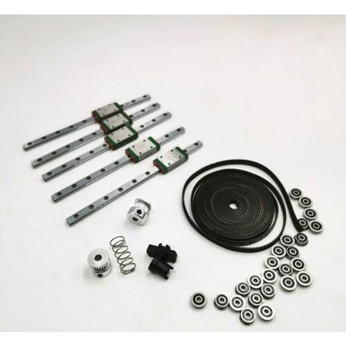 Funssor VORON 0.1 Motion Set Gates GT2 LL-2GT RF Open Belt 2GT Pulley F623-RS Bearing Hiwin MGN7H Linear Rail T8 Flange Nut