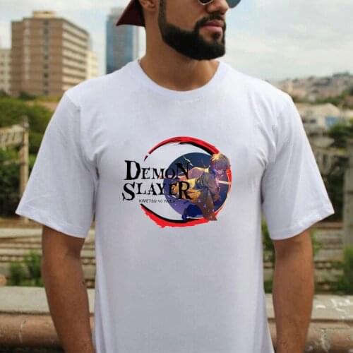 Demon Slayer Anime T-shirt Men Cute Agatsuma Zenitsu Graphic Tees Streetwear Japanese Cartoon Manga Tops Casual Summer Tee
