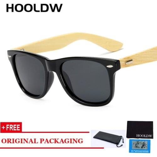 HOOLDW Classic Wooden Sunglasses Men Women Polarized Bamboo Sun Glasses Wood Glasses Travel Goggles Shades Eyewear Oculos de sol