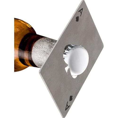 Poker Playing Card Spades Soda Bottle Cap Credit Card Size Kitchen Accessories Stainless Steel Bottle Opener Bar Tools