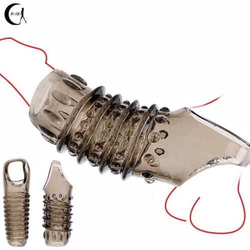 Penis Ring Reusable Silicone Cock Ring Penis Enlargement Delayed Ejaculation Sex Toys For Men Crystal Ring Set Colorless Condom