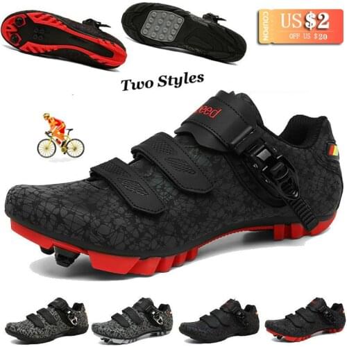 MTB Cycling Shoes Men Outdoor Sports Self-locking Road Bike Sneakers Racing Women Bicycle Shoe Flat Cleat Mountain SPD