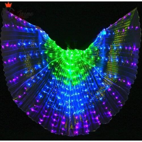 Belly dance wings vlinder vleugels Women Dance Accessories Girls DJ LED Wings Light Up Wing Costume LED alas isis wings